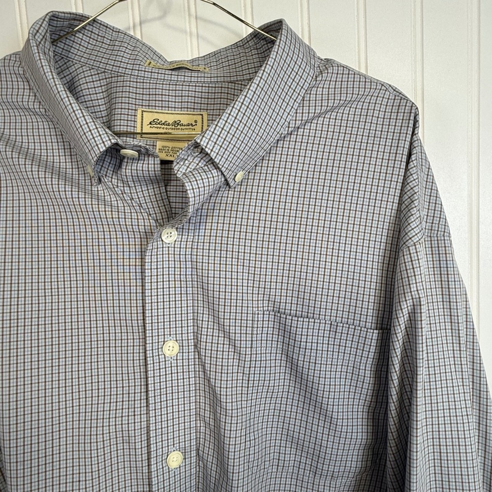 Vintage Eddie Bauer Mens XXL‎ Plaid Long Sleeve Button Down Shirt